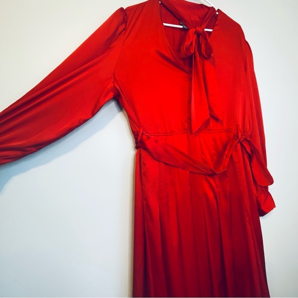 Worthington Scarlet Midi Dress with Tie-Neck | NWT - Picture 3 of 10